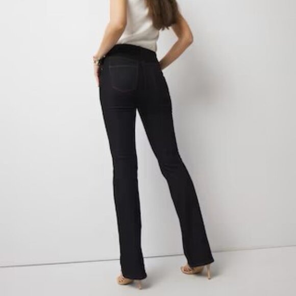 LAST CHANCE!  WHBM HIGH RISE SKINNY FLARE SCULPT DARK WASH DENIM JEANS 0 S - Picture 2 of 12